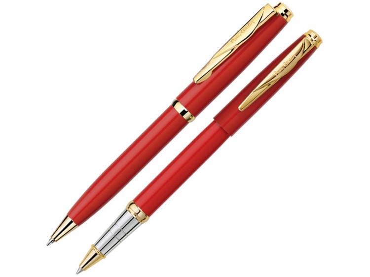 Набор Pierre Cardin PEN&PEN: ручка шариковая + роллер. Цвет - красный. Упаковка Е.