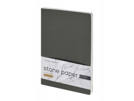 Тетрадь с каменной бумагой А5 Carrara 40 л., линейка, серый
