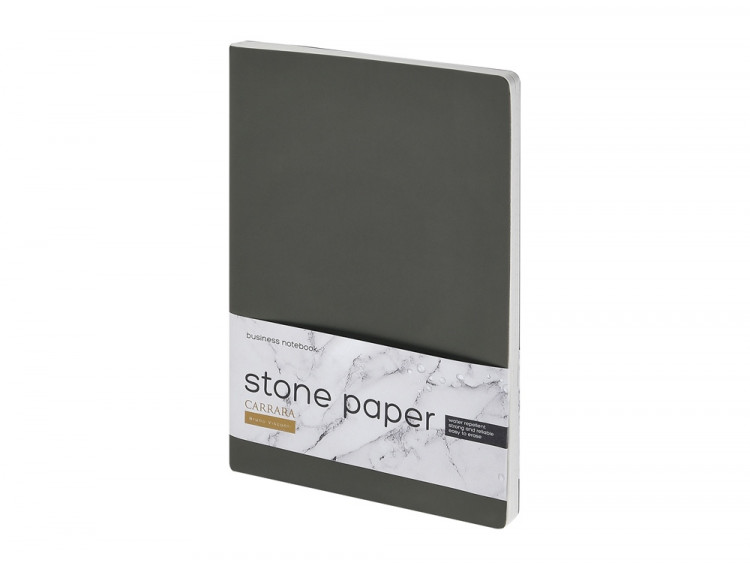 Тетрадь с каменной бумагой А5 Carrara 40 л., линейка, серый