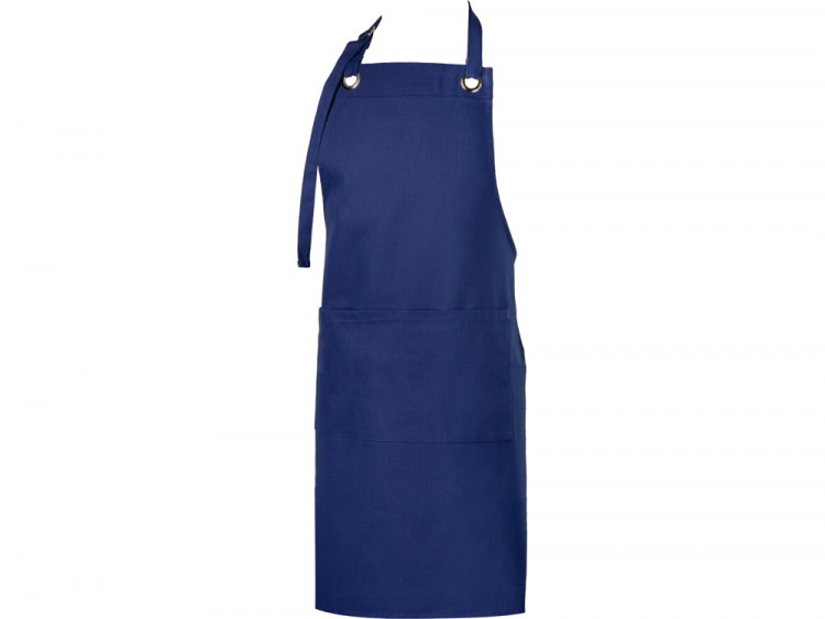Хлопковый фартук Delight с карманом и регулируемыми завязками, синий нэйви