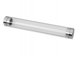 Тубус для 1 ручки Аяс, прозрачный/серебристый