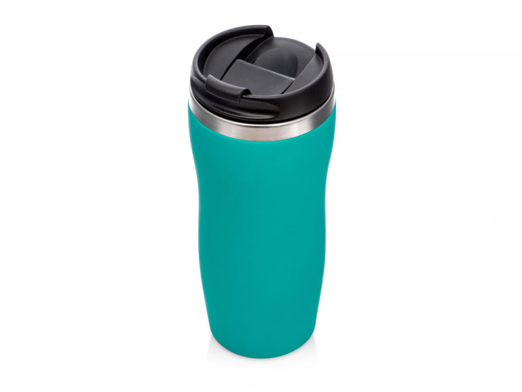 Термокружка Mony Steel 350 мл, soft touch, бирюзовый 320C