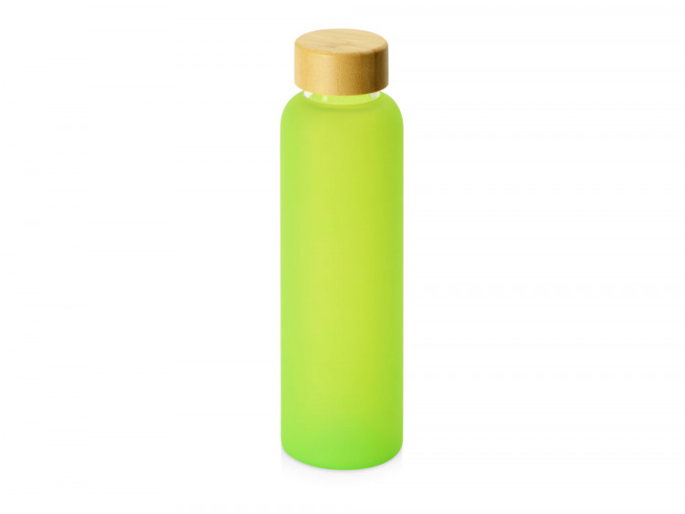 Стеклянная бутылка с бамбуковой крышкой Foggy, 600мл, зеленое яблоко