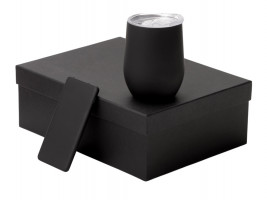 Подарочный набор с термокружкой и повербанком С1, 5000 mAh, черный