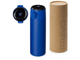 Вакуумная термокружка Waterline с медной изоляцией Bravo, 400 мл, тубус, синий