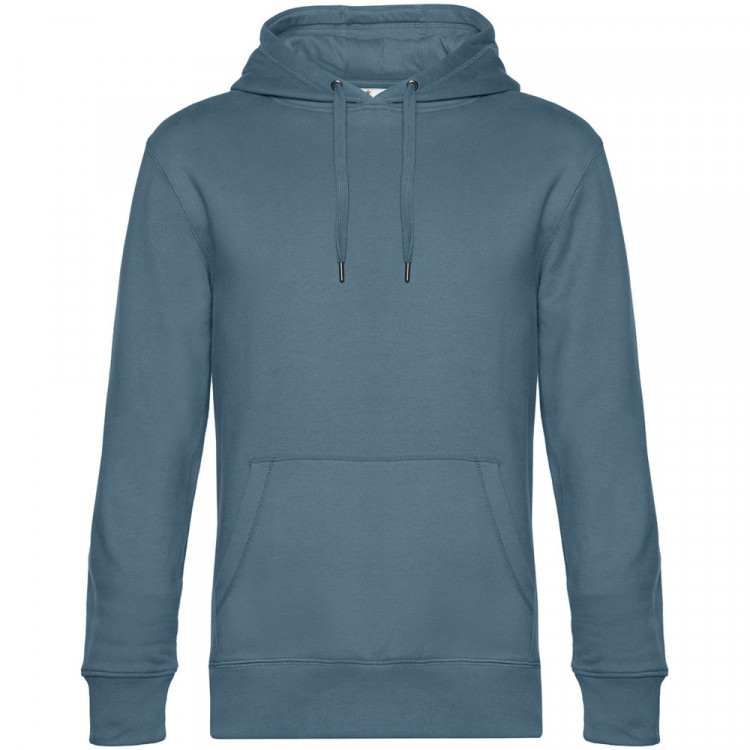Толстовка с капюшоном унисекс King, серо-синяя
